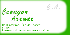 csongor arendt business card